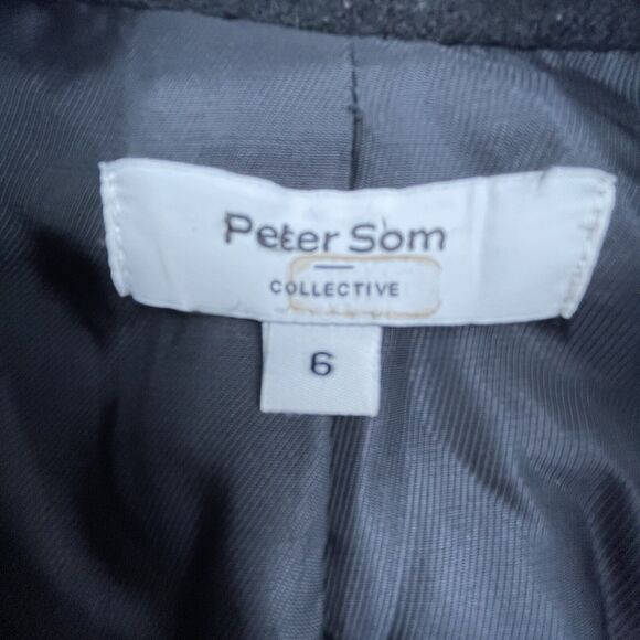 Peter Som Coat Womens 6 Black Pink Brown Colorblock Wool Rent The Runway - Picture 5 of 8